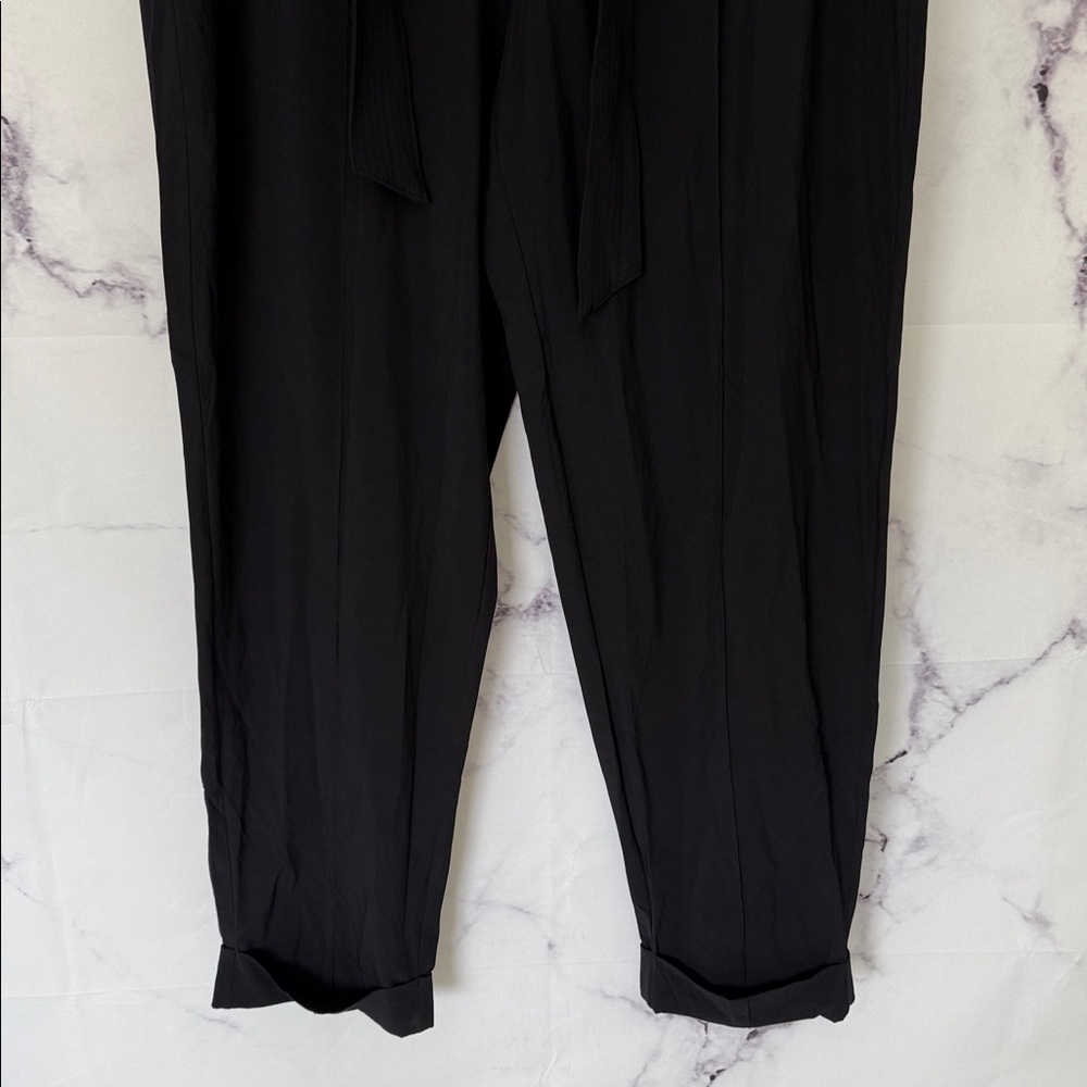 ATHLETA Cartiff Pant Black Tie Waist Cuffed Track Pants Size 14 Tall - Picture 7 of 12